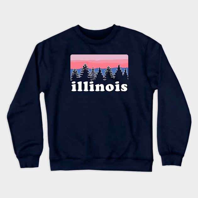 Northern Illinois Pine Tree Sunset Crewneck Sweatshirt by GreatLakesLocals